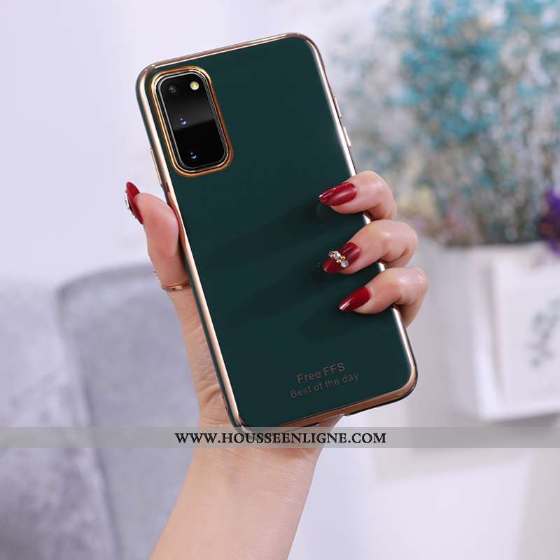 Housse Samsung Galaxy S20 Fluide Doux Étoile Incassable Vert Couleur Unie Coque Téléphone Portable V