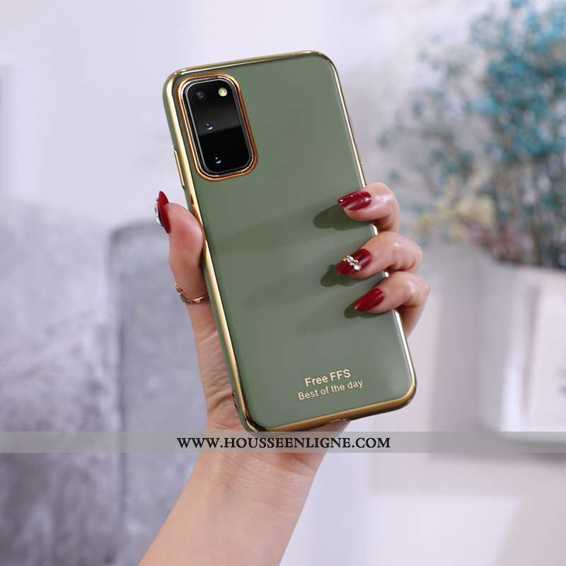 Housse Samsung Galaxy S20 Fluide Doux Étoile Incassable Vert Couleur Unie Coque Téléphone Portable V