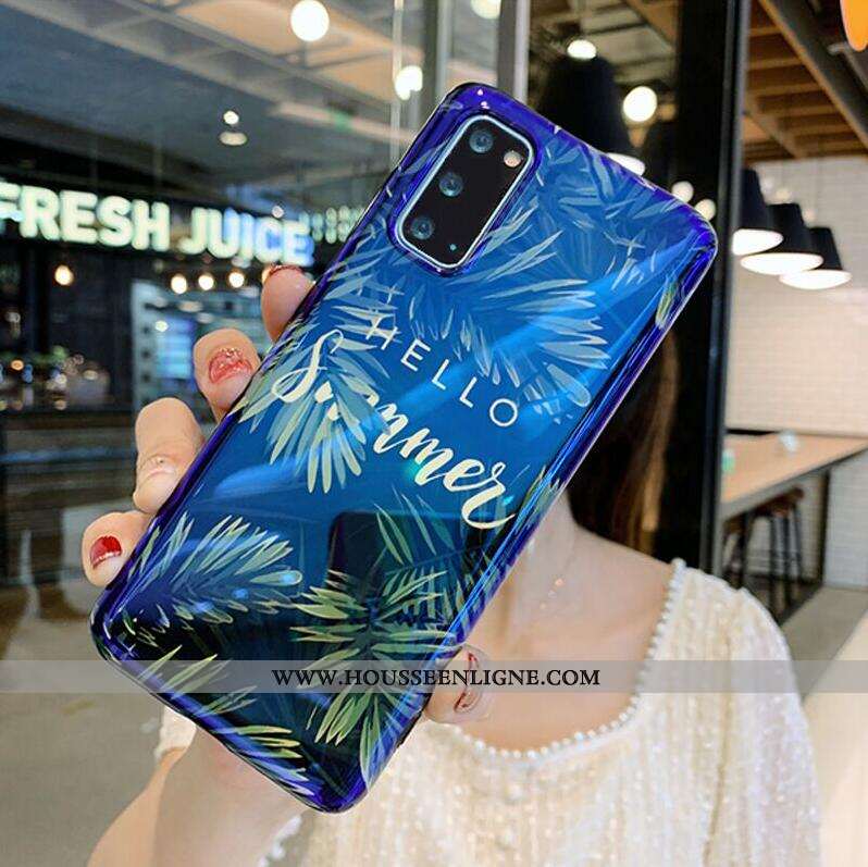 Housse Samsung Galaxy S20+ Luxe Personnalité Fluide Doux Net Rouge Frais Coque Vent Bleu