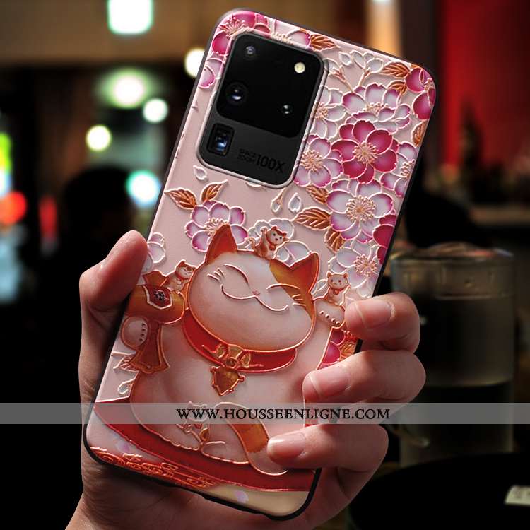 Housse Samsung Galaxy S20 Ultra Fluide Doux Silicone Coque Délavé En Daim Légère Ultra Tendance Rose