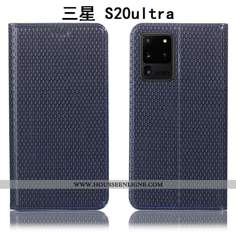 Housse Samsung Galaxy S20 Ultra Protection Cuir Véritable Incassable Coque Tout Compris Marron Étoil
