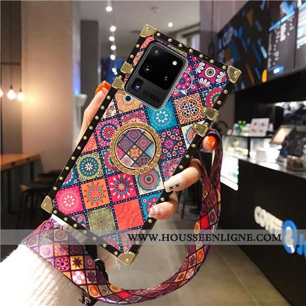Housse Samsung Galaxy S20 Ultra Protection Luxe Rouge Étoile Style Chinois Incassable Téléphone Port