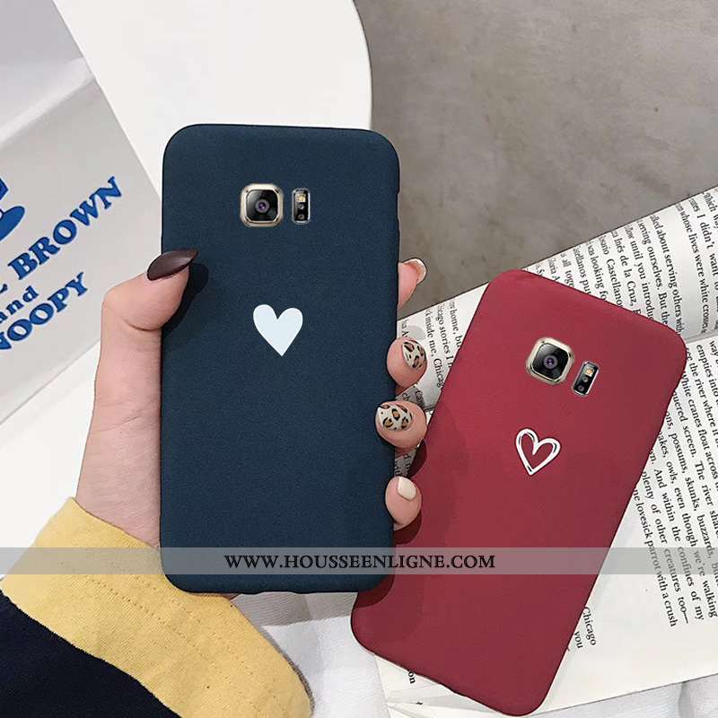 Housse Samsung Galaxy S7 Légère Délavé En Daim Téléphone Portable Ultra Étoile Coque Amoureux Noir