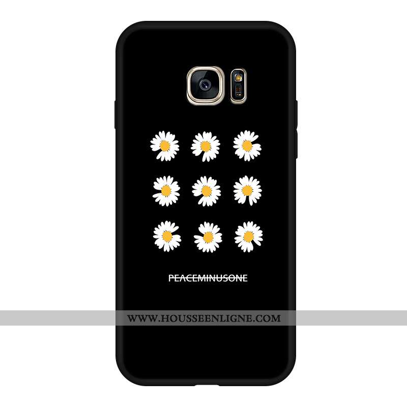 Housse Samsung Galaxy S7 Personnalité Créatif Tout Compris Protection Coque Dessin Animé Étui Noir