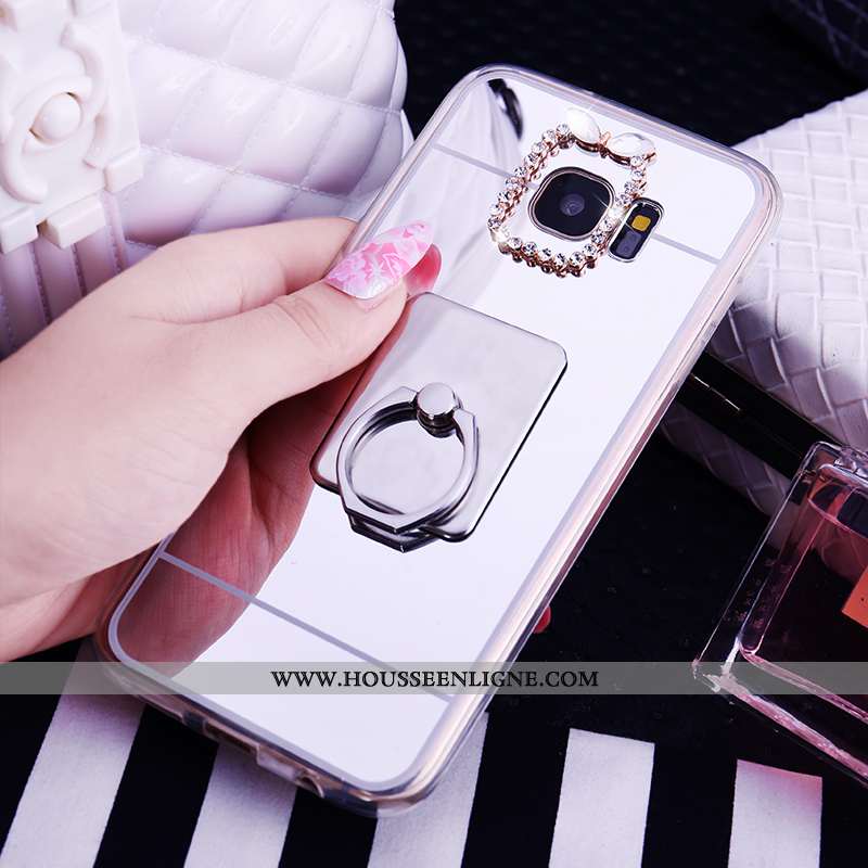 Housse Samsung Galaxy S7 Protection Fluide Doux Rose Téléphone Portable Étoile Étui Coque