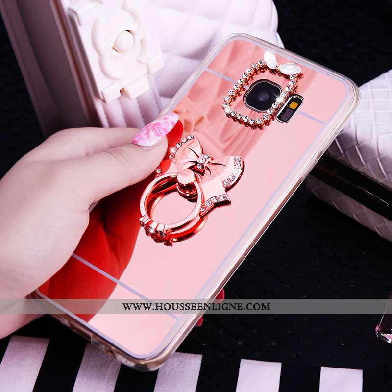 Housse Samsung Galaxy S7 Protection Fluide Doux Rose Téléphone Portable Étoile Étui Coque