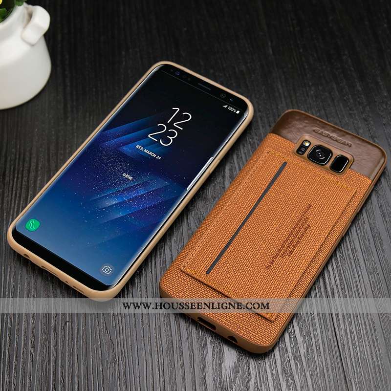 Housse Samsung Galaxy S8 Cuir Jaune Étoile Téléphone Portable Étui Tout Compris Incassable