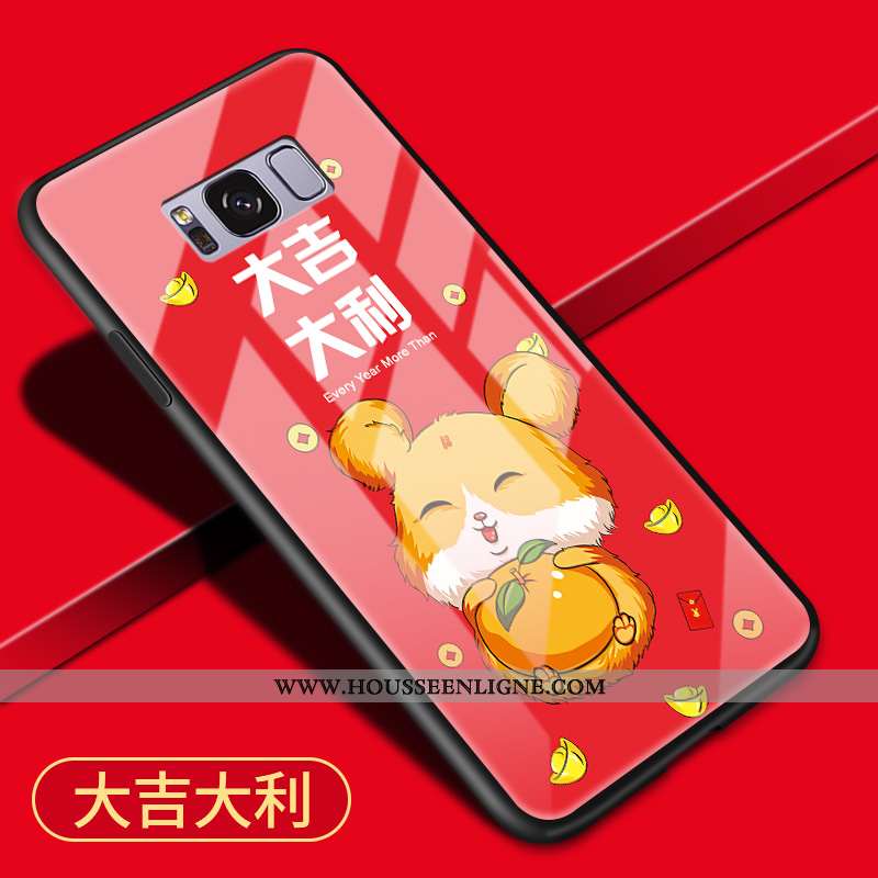 Housse Samsung Galaxy S8+ Dessin Animé Protection Étui Téléphone Portable Rat Rouge Nouveau