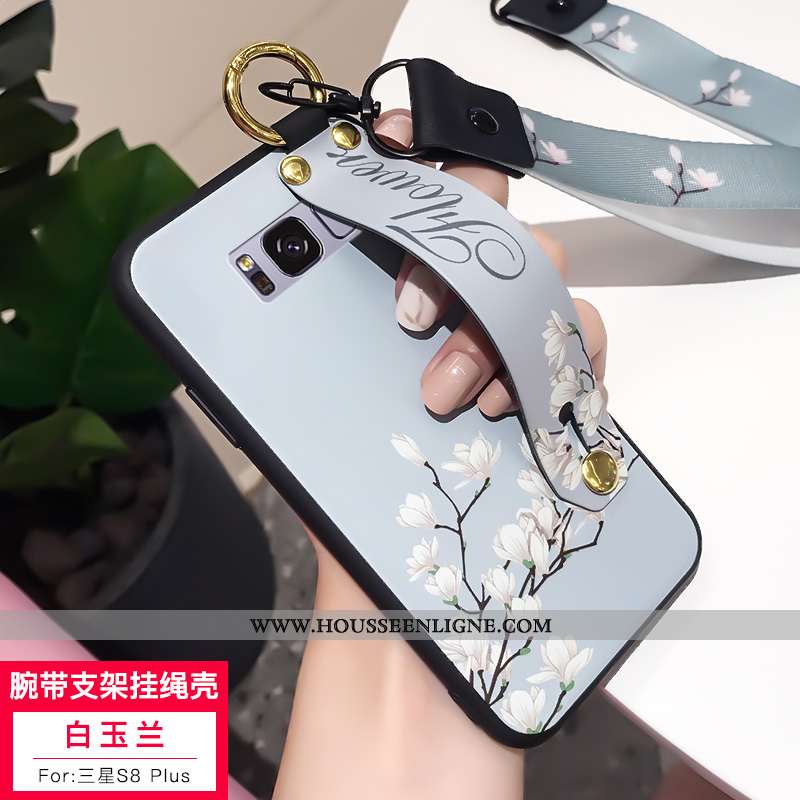 Housse Samsung Galaxy S8+ Mode Fluide Doux Silicone Coque Téléphone Portable Étoile Blanc Blanche