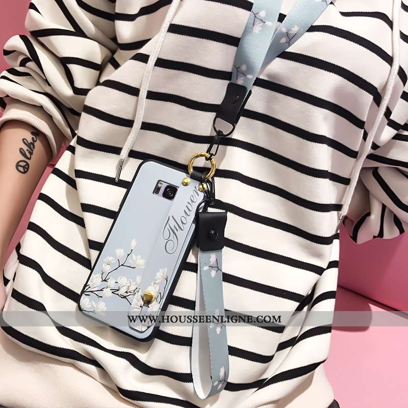 Housse Samsung Galaxy S8+ Mode Fluide Doux Silicone Coque Téléphone Portable Étoile Blanc Blanche