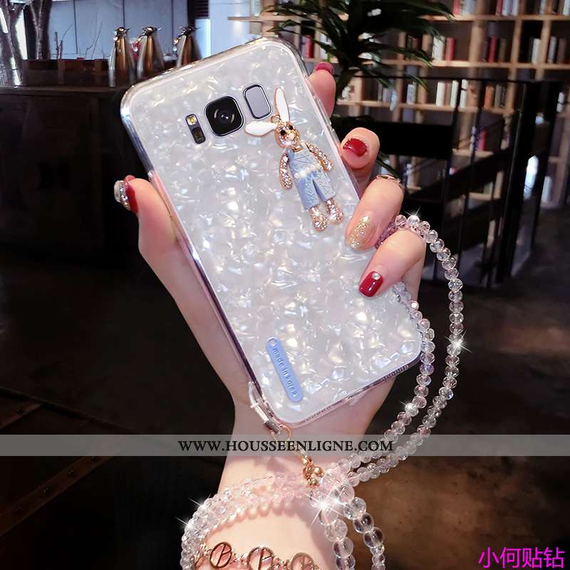 Housse Samsung Galaxy S8+ Mode Fluide Doux Téléphone Portable Membrane Coque Tempérer Étoile Blanche