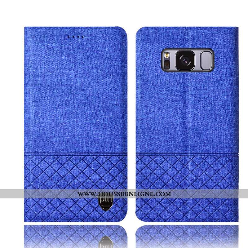 Housse Samsung Galaxy S8+ Protection Cuir Téléphone Portable Étui Coque Lin Rose