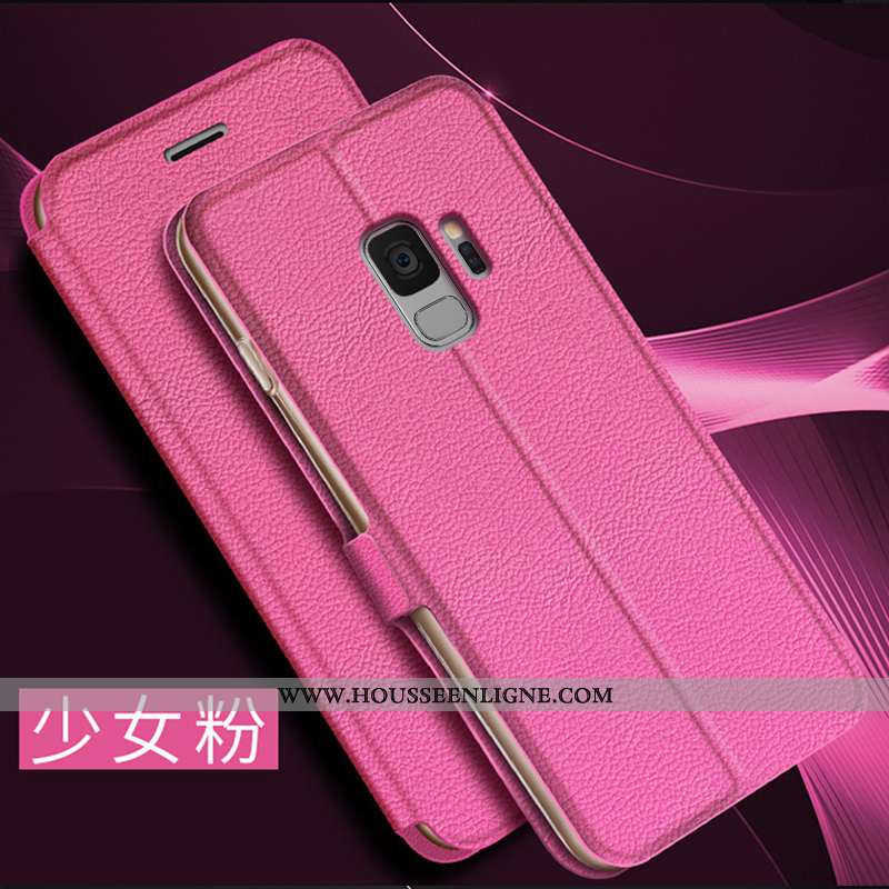 Housse Samsung Galaxy S9 Créatif Cuir Coque Étoile Personnalité Incassable Téléphone Portable Rose