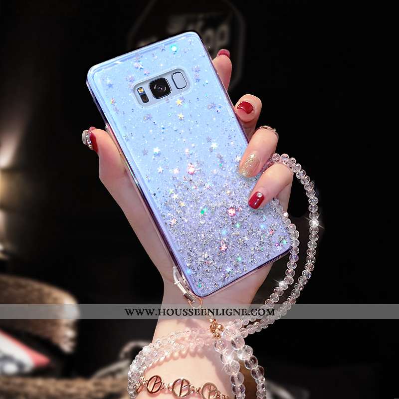 Housse Samsung Galaxy S9 Protection Transparent Silicone Rose Ornements Suspendus Incassable Étui Bl