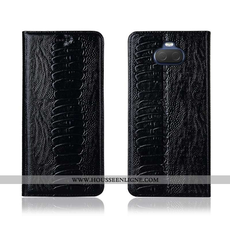 Housse Sony Xperia 10 Cuir Fluide Doux Silicone Étui Incassable Téléphone Portable Clamshell Khaki