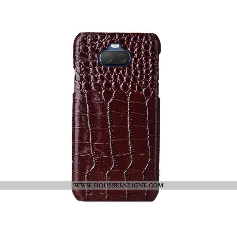 Housse Sony Xperia 10 Plus Cuir Modèle Fleurie Rouge Bovins Cuir Haut Mode Téléphone Portable