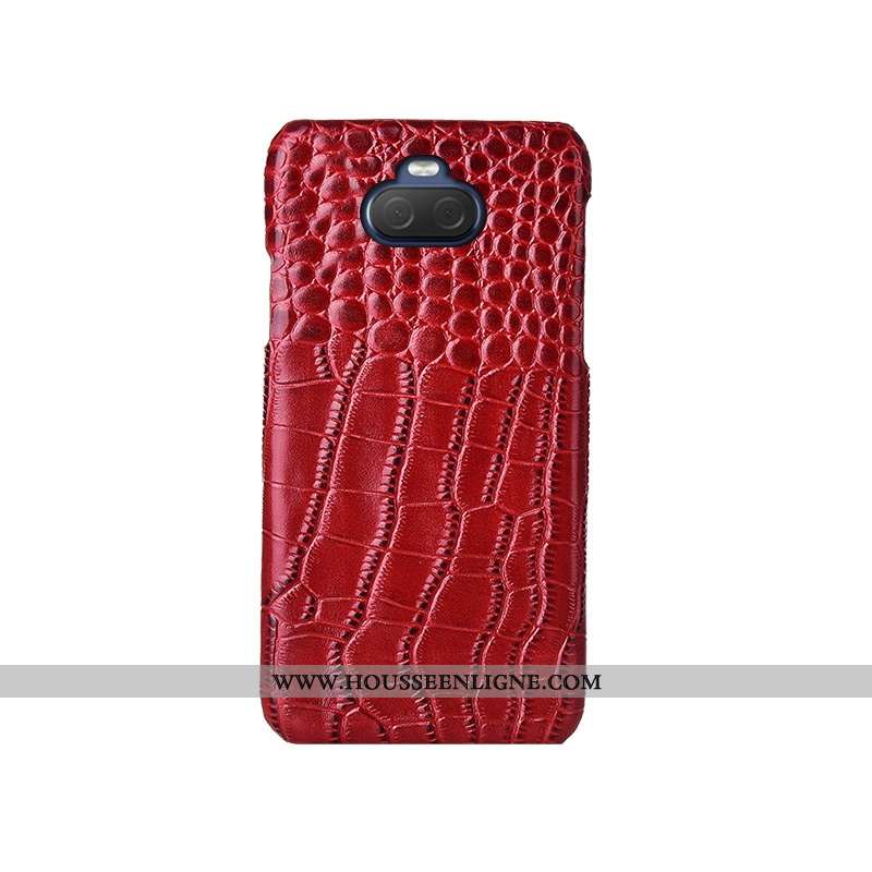Housse Sony Xperia 10 Plus Cuir Modèle Fleurie Rouge Bovins Cuir Haut Mode Téléphone Portable