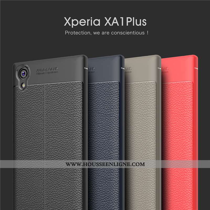 Housse Sony Xperia Xa1 Plus Personnalité Créatif Étoile Incassable Cuir Protection Business Noir