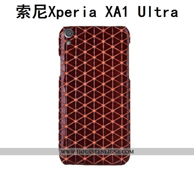 Housse Sony Xperia Xa1 Ultra Cuir Véritable Protection Incassable Marron Téléphone Portable Couvercl