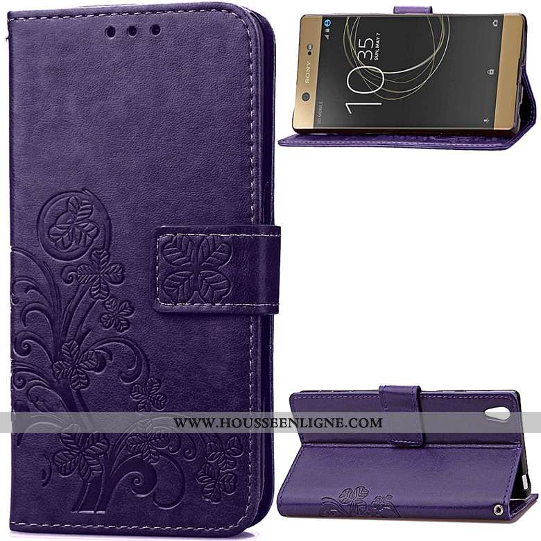 Housse Sony Xperia Xa1 Ultra Protection Étui Téléphone Portable Violet Clamshell Coque
