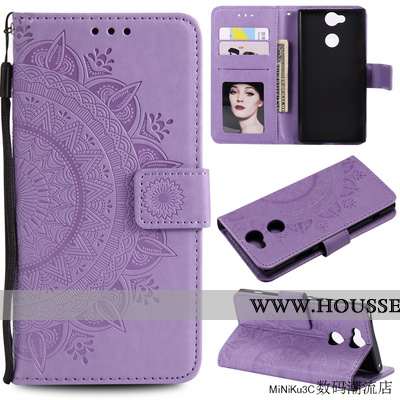 Housse Sony Xperia Xa2 Cuir Protection Étui Incassable Coque Violet Téléphone Portable