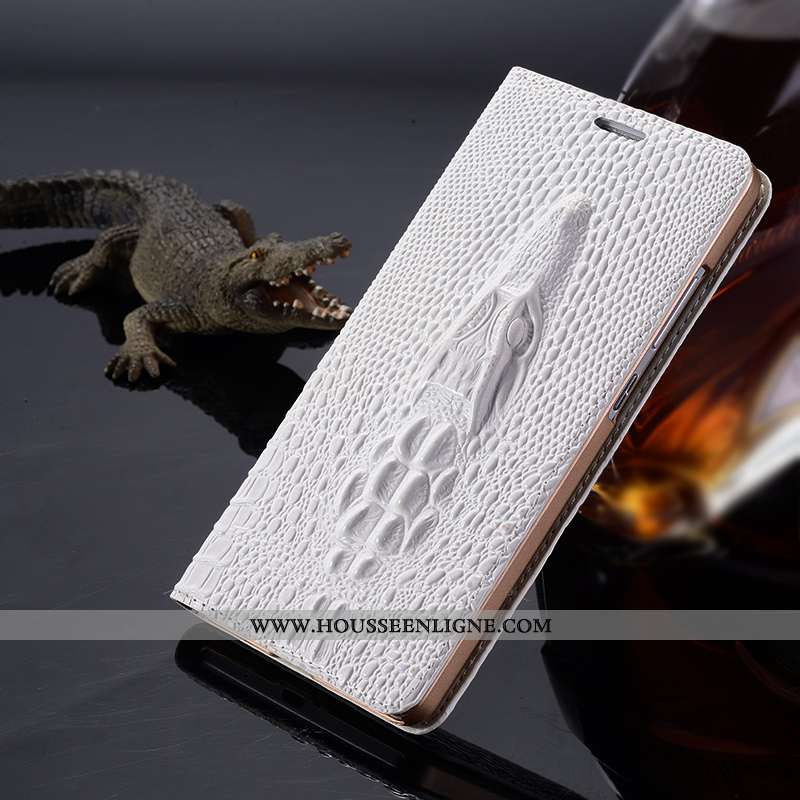 Housse Sony Xperia Xz Premium Cuir Véritable Protection Téléphone Portable Étui Coque Blanc Blanche