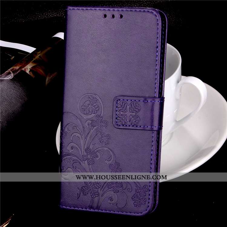 Housse Sony Xperia Xz2 Compact Protection Personnalité Étui Cuir Carte Violet Coque