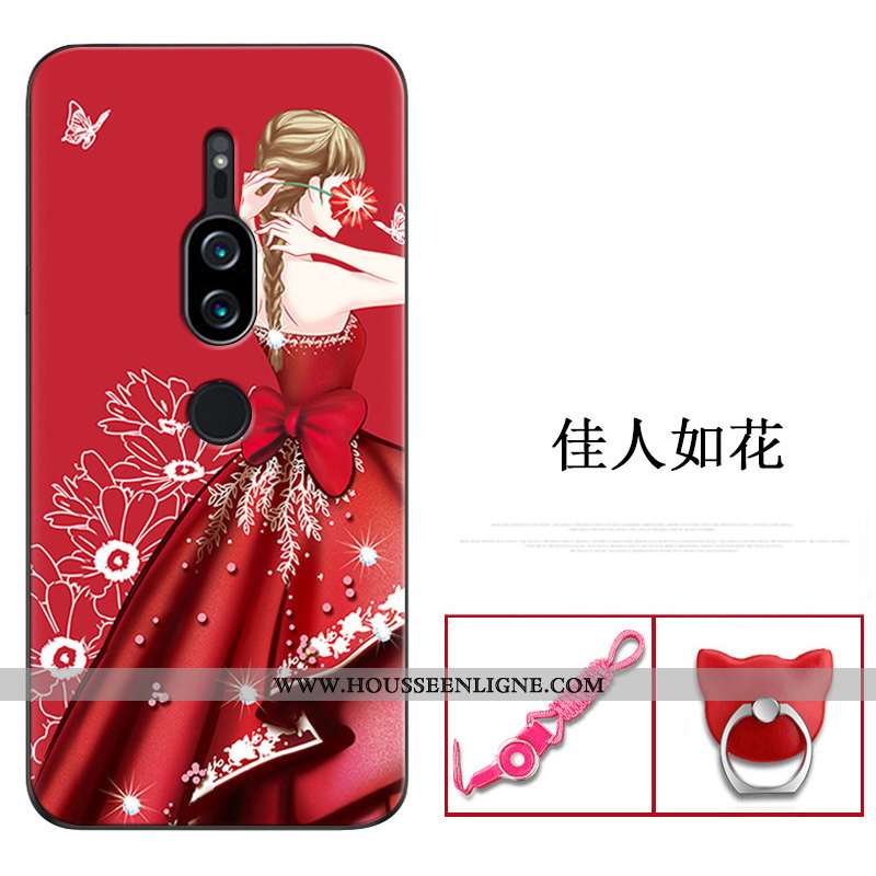 Housse Sony Xperia Xz2 Premium Créatif Fluide Doux Coque Téléphone Portable Rouge Personnalité Prote
