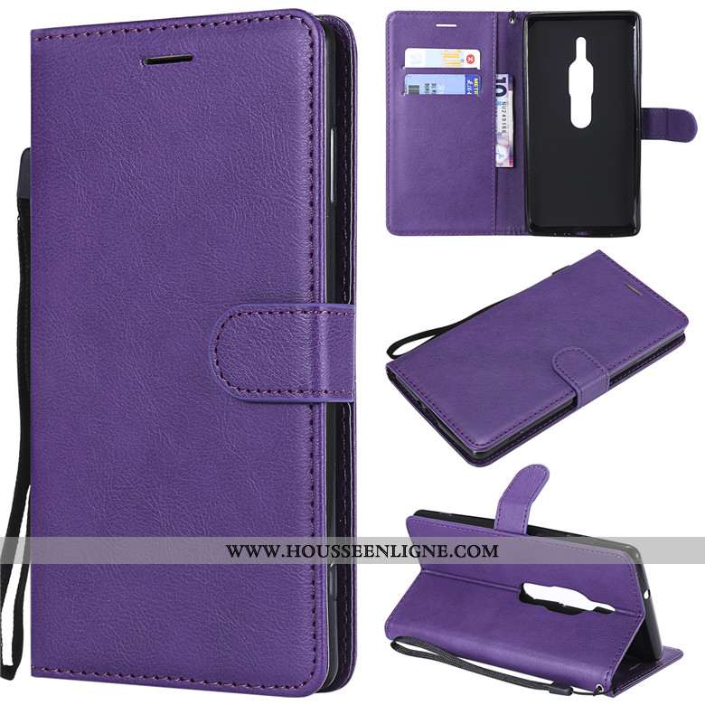 Housse Sony Xperia Xz2 Premium Cuir Silicone Coque Violet Incassable Étui