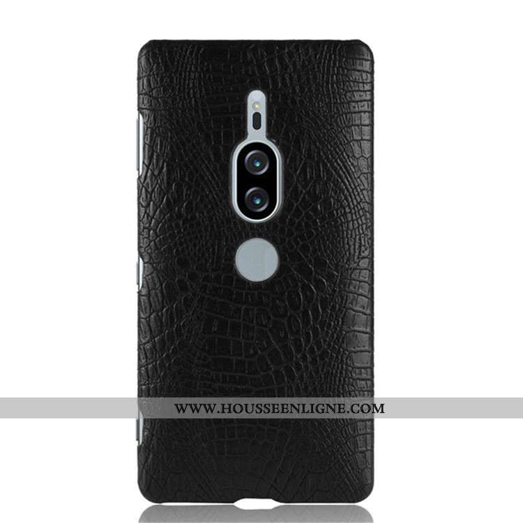 Housse Sony Xperia Xz2 Premium Modèle Fleurie Crocodile Coque Difficile Noir Téléphone Portable