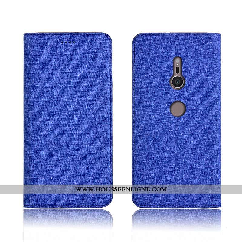 Housse Sony Xperia Xz3 Protection Cuir Étui Téléphone Portable Incassable Clamshell Fluide Doux Bleu