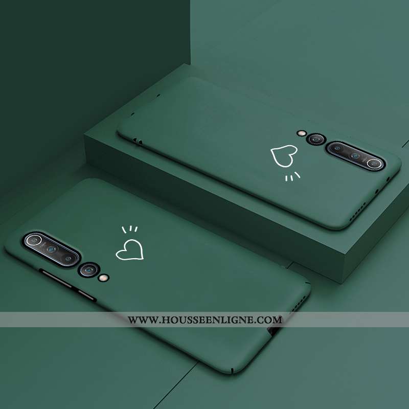 Housse Xiaomi Mi 10 Délavé En Daim Personnalité Vent Tout Compris Difficile Protection Clair Verte