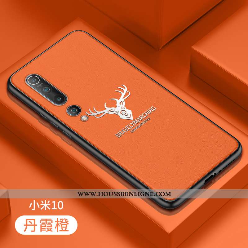 Housse Xiaomi Mi 10 Fluide Doux Silicone Étui Protection Légère Ultra Créatif Orange
