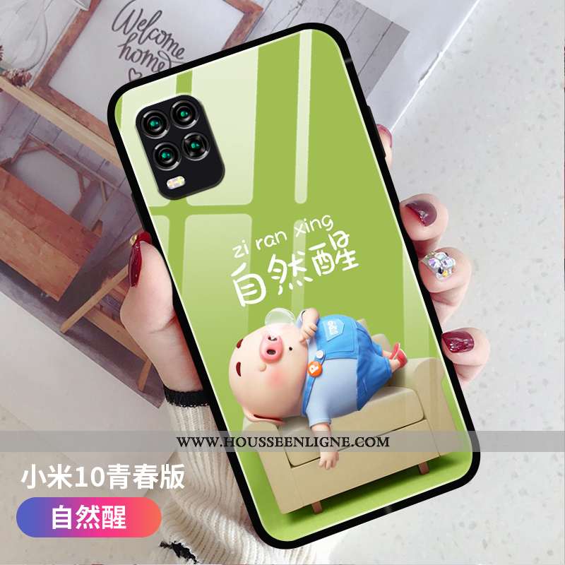 Housse Xiaomi Mi 10 Lite Charmant Tendance Verre Tout Compris Vert Protection Nouveau Verte