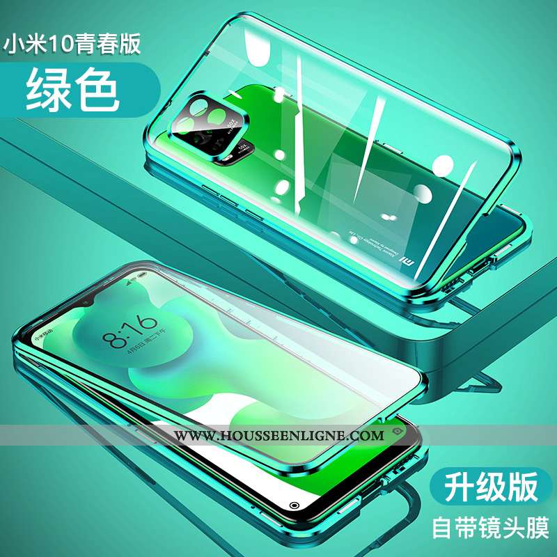 Housse Xiaomi Mi 10 Lite Transparent Ultra Étui Tout Compris Légère Border Protection Verte