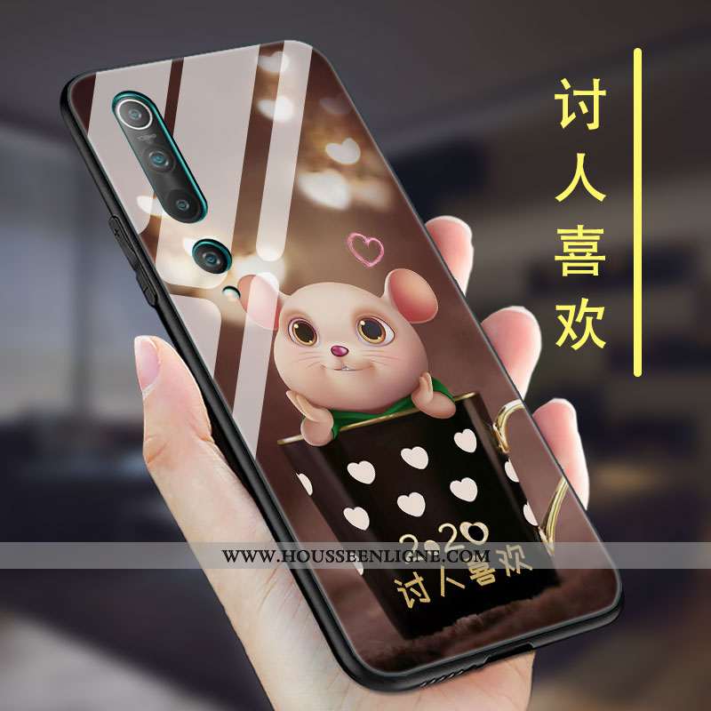 Housse Xiaomi Mi 10 Personnalité Créatif Vent Protection Nouveau Coque Petit Rose
