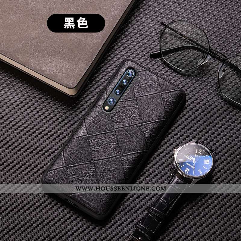 Housse Xiaomi Mi 10 Pro Légère Cuir Tendance Incassable Téléphone Portable Coque Noir