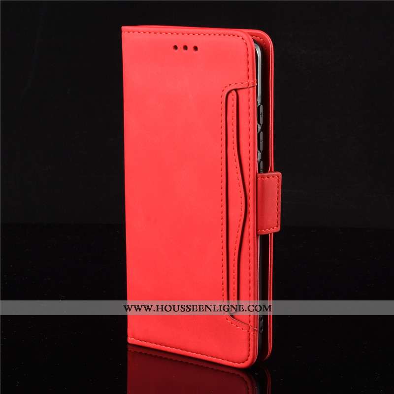 Housse Xiaomi Mi 10 Pro Protection Cuir Petit Téléphone Portable Rouge Coque Étui