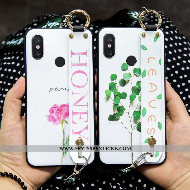 Housse Xiaomi Mi 8 Fluide Doux Silicone Téléphone Portable Vintage Petit Rose Ornements Suspendus
