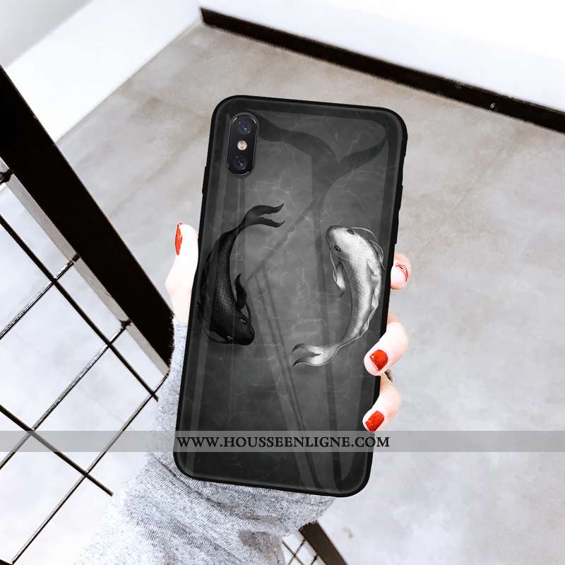 Housse Xiaomi Mi 8 Pro Créatif Ultra Net Rouge Petit Miroir Protection Noir