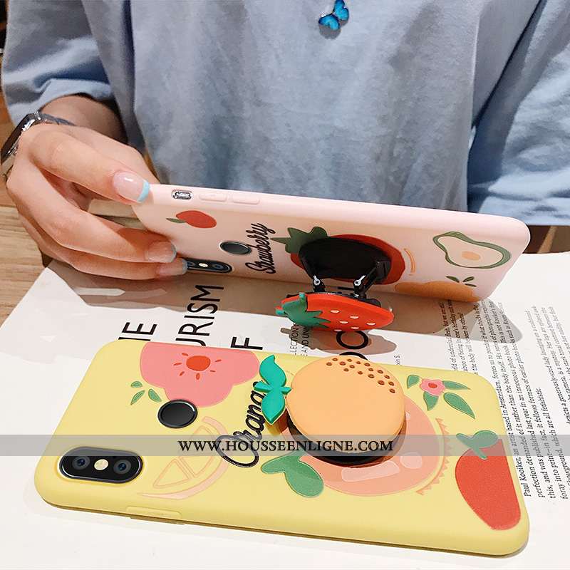 Housse Xiaomi Mi 8 Silicone Protection Jeunesse Petit Rose Fraise Fruit Jaune
