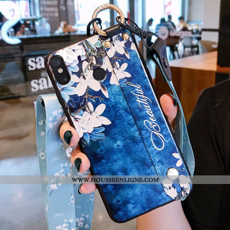 Housse Xiaomi Mi 8 Tendance Légère Protection Net Rouge Étui Mode Tout Compris Bleu