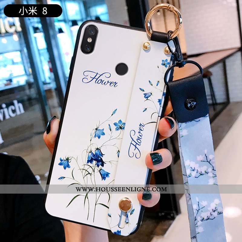 Housse Xiaomi Mi 8 Tendance Légère Protection Net Rouge Étui Mode Tout Compris Bleu
