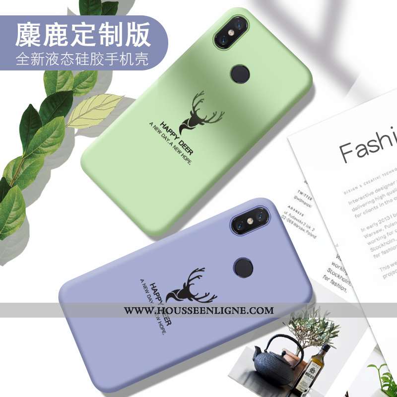 Housse Xiaomi Mi 8 Tendance Modèle Fleurie Créatif Vert Coque Fluide Doux Protection Verte