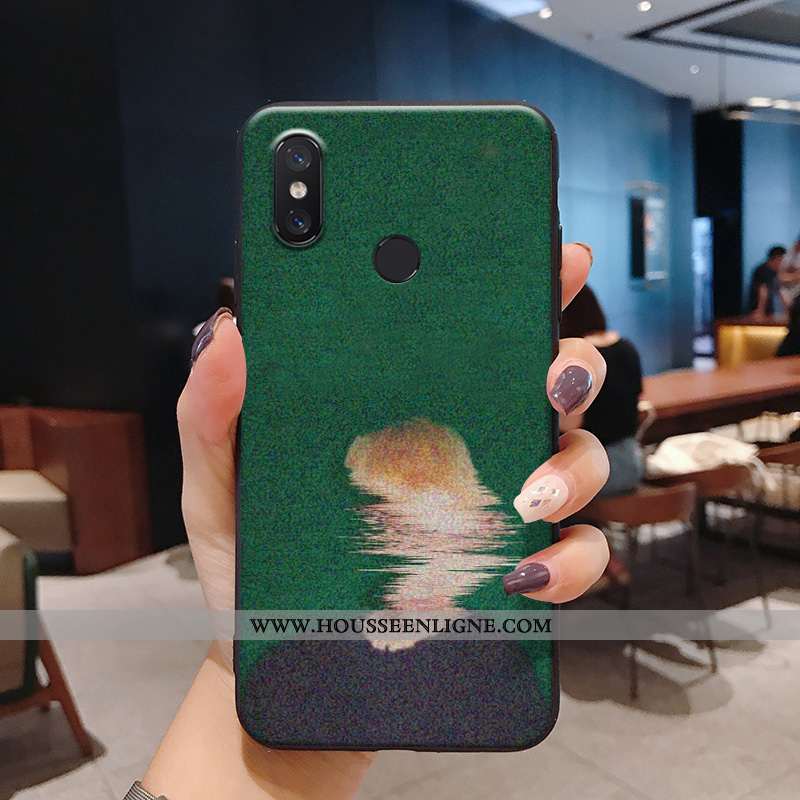Housse Xiaomi Mi 8 Tendance Silicone Personnalité Art Europe Téléphone Portable Amoureux Verte