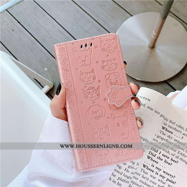 Housse Xiaomi Mi 9 Protection Cuir Étui Téléphone Portable Chat Petit Rose