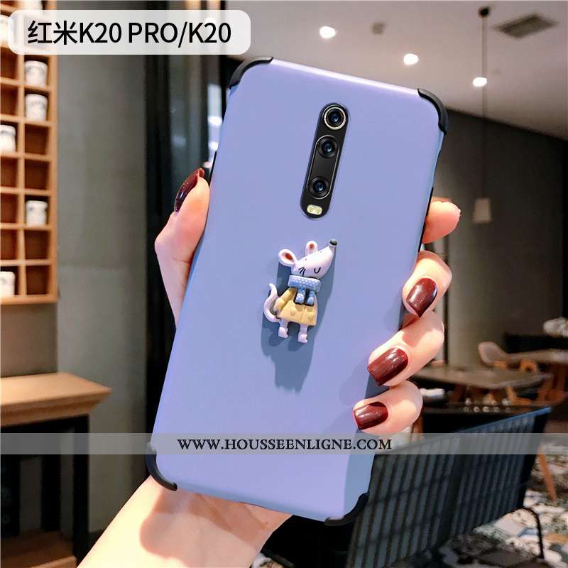 Housse Xiaomi Mi 9t Créatif Dessin Animé Petit Rat Net Rouge Charmant Téléphone Portable Bleu
