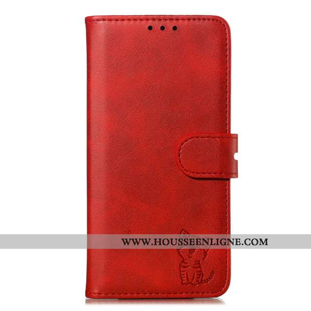 Housse Xiaomi Mi 9t Cuir Petit Rouge Coque Incassable Étui Téléphone Portable