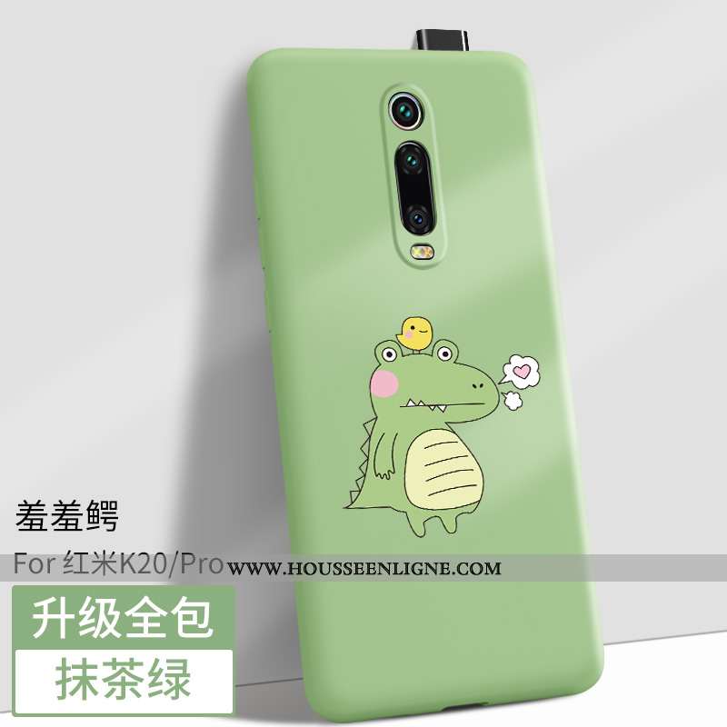 Housse Xiaomi Mi 9t Pro Fluide Doux Silicone Incassable Coque Délavé En Daim Téléphone Portable Vert