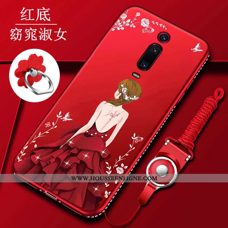 Housse Xiaomi Mi 9t Pro Légère Fluide Doux Grand Incassable Protection Rouge Net Rouge